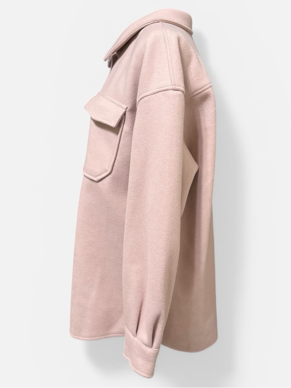 Avec Les Filles Blush Pink Shacket Jacket Soft Luxe Button Front Size Large - Picture 5 of 8